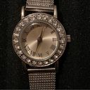 Rhinestone Bezel Silver Tone Casual Stainless Steel Mesh Watch Photo 0