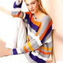 Lou & grey  Stripe Color Line Alpaca Blend Sweater Size Medium Photo 1