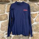 Vintage Navy Blue Embroidered Advertisement Long Sleeve Turtleneck Tee Size L Photo 2