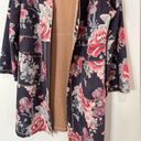 Solitaire Brown Floral Open Cardigan NWOT Photo 2
