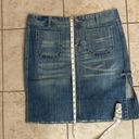 Calvin Klein Jeans Distressed Hem Denim Skirt Photo 9