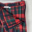 Talbots  Vintage Womens Size 12 Tartan Plaid Pleated Skirt Red‎ Green Photo 6