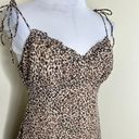 Revolve NWT More To Come Slip Dress MEDIUM Leopard Print Ruffle Tie Strap Knee Length  Photo 1