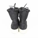 J Slides NYC Black Suede Lace Up Fleece Lined Platform Boots Size 10 Photo 5