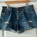 7 For All Mankind NWOT  Monroe High Rise Distressed Cutoff Denim Shorts 32 Photo 0