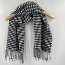 Houndstooth CASHMERE Scarf Made in Scotland  Black White Winter Outdoors Classic Photo 9