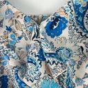 Nine Britton NWT Stitch Fix  Floral Paisley Ruffle Strap Top Blue Size Medium M Photo 4