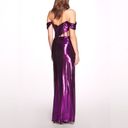 Amethyst NWT Marchesa Off Shoulder  Lamé Gown With Draped Bodice Women’s Size 16 Photo 9