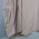 Treasure & Bond  Pink Stripe Puff Sleeve Button Back Long Sleeve Top Size M Photo 3