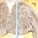 French Kiss Womens L Faux Furry jacket  Tan Long Sleeve Photo 9