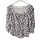 ASTR  The Label Dainty Ruched Floral Blouse Sz L Photo 0