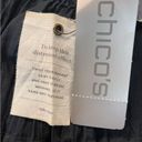 Chico's  Tiered Crinkle Maxi Skirt Size 1/Medium  Beaded Hem Black Cotton NWT Photo 3