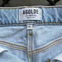 AGOLDE Distressed Denim Quinn High Rise Jean Mini Skirt in Vega Blue - Size 25 Photo 1