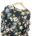 Ava & Viv  Women Blouse/ Top Florals Ruffle Sleeve Sz 1X Black/Orange Multicolor Photo 2