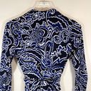 INC NWT  Black Navy White Puff Scroll Long Sleeve Waist Tie Business Casual Dress Photo 5