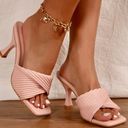 Light pink Minimalist Twist Heeled Mule Sandals Size 9 Photo 0