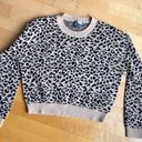 Divided Cropped Leopard Print Sweater, Tan, Black, Size S Photo 11