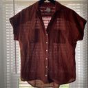 A New Day  shimmer thread button front camp blouse, size medium Photo 8