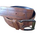 Amanda Smith  Distressed Double Stitch Genuine Leather Belt Italy Photo 0