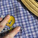 Looney Tunes Vintage 90s/Y2K  Tweety Bird floral purple plaid button up shirt Photo 7