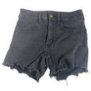 American Eagle Shorts Black 2 Super Stretch X Hi-Rise Shortie Raw Hem Stretch Photo 0