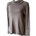 We The Free Free People  Taupe Brown Split Back Turtleneck Knit Sweater Size M Photo 4