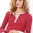 American Eagle  Red/White Stripe Waffle Stripe Pajama Set Womens Small NWT Photo 1