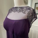 XScape  Embellished-Neck Formal Gown Dress Plum Purple $250 20W Photo 4