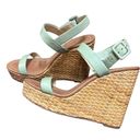 Kate Spade New York Dancer Seafoam Green Calf Straw Wedge Platform $258 Size 8.5 Photo 12