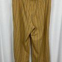 J.Jill  Dark Yellow Stripe Emelie Linen Stretch Wide Leg Cropped Pants Sz.L Photo 8