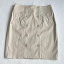 Anne Klein  stretch double button skirt Tan Falls at knee Women’s size 6 Neutral Photo 0