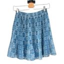 Intermix  Pleated Paisley Print Mini Skirt Blue Size XL Photo 0