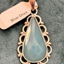 Onyx Blue  pendant in 925 Sterling Silver.  Chain is not included. Photo 0