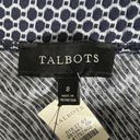 Talbots  Skirt Womens 8 Blue White Geometric A Line Pleated Midi Career Preppy Photo 4