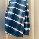 Caution to the Wind  Blue & White Tie Dye Off-the-Shoulder Fitted Maxi Dress - M Photo 2