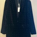 Endless Rose NWT  Velvet Rhinestone Boyfriend Black Oversized Blazer Photo 3