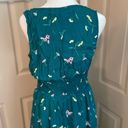 The Row  A teal floral double breasted gold button lined rayon midi dress size M. Photo 5