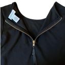 Carmen Marc Valvo  Long Sleeve Zip Stretch Peplum Hem Blouse Womens S Black Top Photo 3