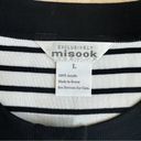 Misook  Red Black Colorblock Stripe Short Sleeve Button Front Womens Size L Photo 13