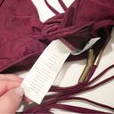 The Bikini Lab  Wrap Bikini Top Maroon Tie Strappy Size XS NWT Photo 6