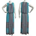 London Times  Collection Sleeveless Maxi Dress Women’s size 10 Blue Black Cruise Photo 1