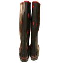 Polo Ralph Lauren Knee-High Rubber Wellies Rainboots Black Red Women, Size 6.5 Photo 3