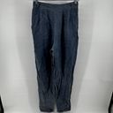 DKNY VTG  High Rise Straight Leg Pants 100% Linen Ankle Zip Fly Casual Blue 6 Photo 2