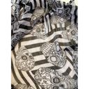 ZARA  Black/Gray-White Skull & Stripe Day of the Dead Sheer Scarf OS Polyester Photo 2