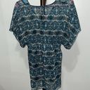 Sheer Printed Beach Coverup Top NWOT Blue Size M Photo 5