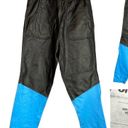 One Teaspoon  Black Leather Jogger Pants Size SMALL Blue Track Pants Stand By NEW Photo 3