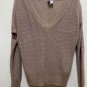 Divided H&M  Tan Knit V Neck Oversized Pullover Sweater XS See Description Photo 0