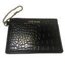 Anne Klein NEW  Card Case Holder Two Pockets Croc Black Faux Leather Photo 0