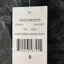 Good American  Sheer Zebra Running Shorts Black Photo 8