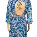 Trina Turk  “Provence” blue/teal/white paisley dress/Swim cover-up. Small. EUC Photo 8